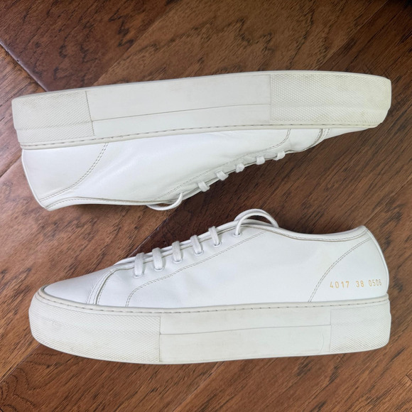 Common Projects Shoes - Woman by Common Projects Achilles Womens Leather Low Top Sneaker White Sz 38 US7